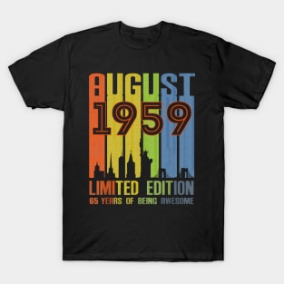 August 1959 65 Years Of Being Awesome Limited Edition T-Shirt